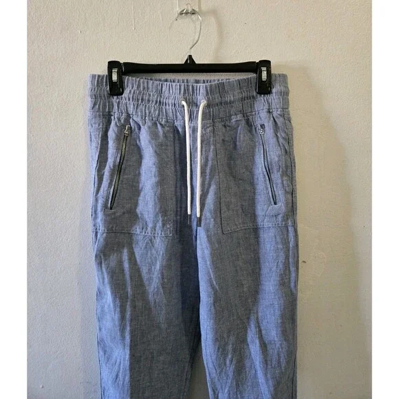 Athleta Women's Cabo Chambray Linen Jogger Pant Size 4 Blue - Picture 4 of 11